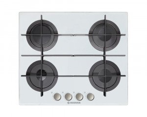 HOOVER Built-In Hob 60 x 60 cm 4 Gas Burners In White Glass Color HGV64SMTCGW